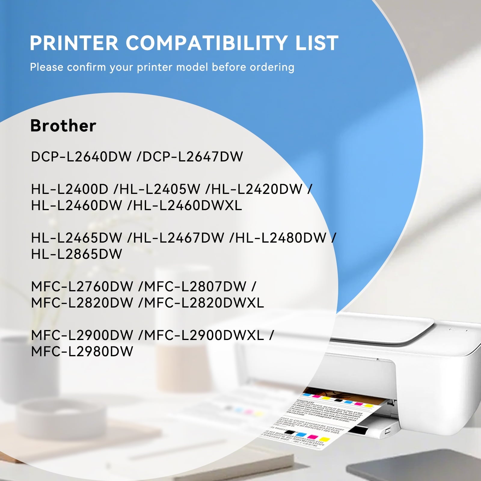 TN830XL Toner Cartridges Replacement for Brother TN830XL/V TN 830XL to Use with Brother DCP-L2640DW HL-L2420DW HL-L2465DW MFC-L2820DW Printer(2-Pack)
