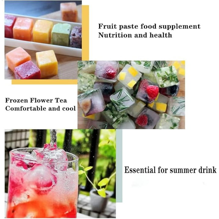 Ice Cube Tray, 3 Pack Silicone Ice Cube Molds, Ice Cube Trays, Silicone Ice Trays, Easier to Release, BPA Free for Alcohol/Coffee/Beverages (Blue, Green, Purple;)