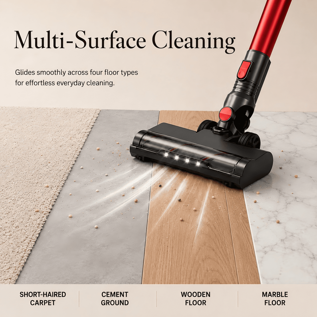 ANSFIL Cordless Vacuum Cleaner 40KPA/55min/2600mAh Lightweight Stick Vacuum for Home Pet Hair Carpet Hard Floor