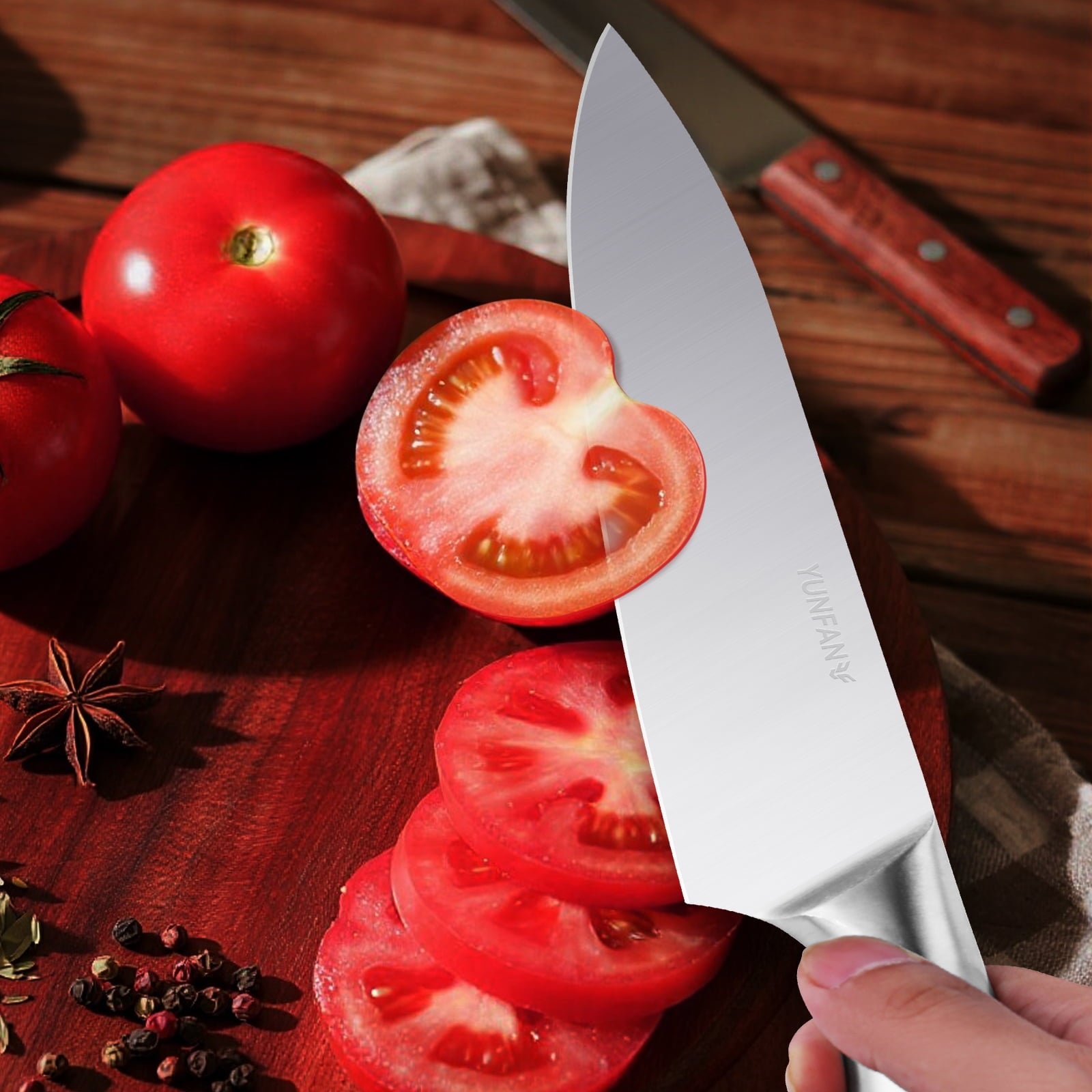 Yunfan Professional Kitchen Knives, Sharp Knives High Carbon Stainless Steel