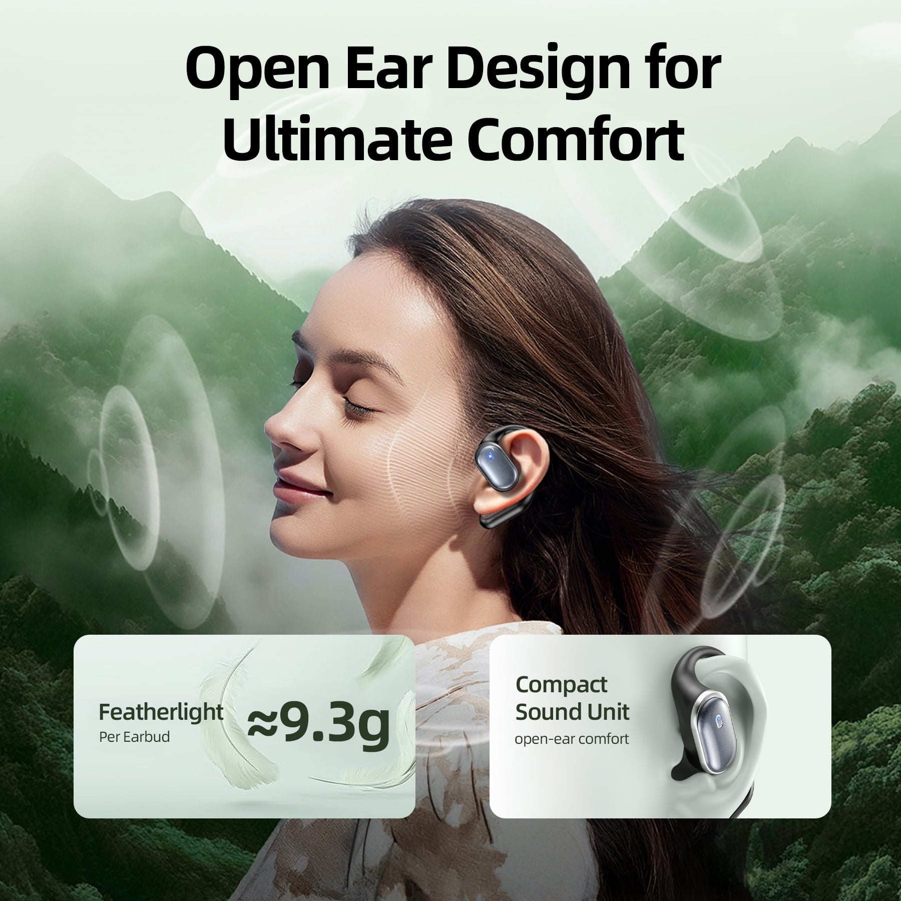 VEATOOL T6 Open Ear Headphones,Bluetooth 6.0 Wireless Earbuds,72H Playtime Stereo Sound Earphones,Air Conduction IPX7 Waterproof Open Ear Earbud with Ear Hooks, Sport Headset for Cycling Workouts
