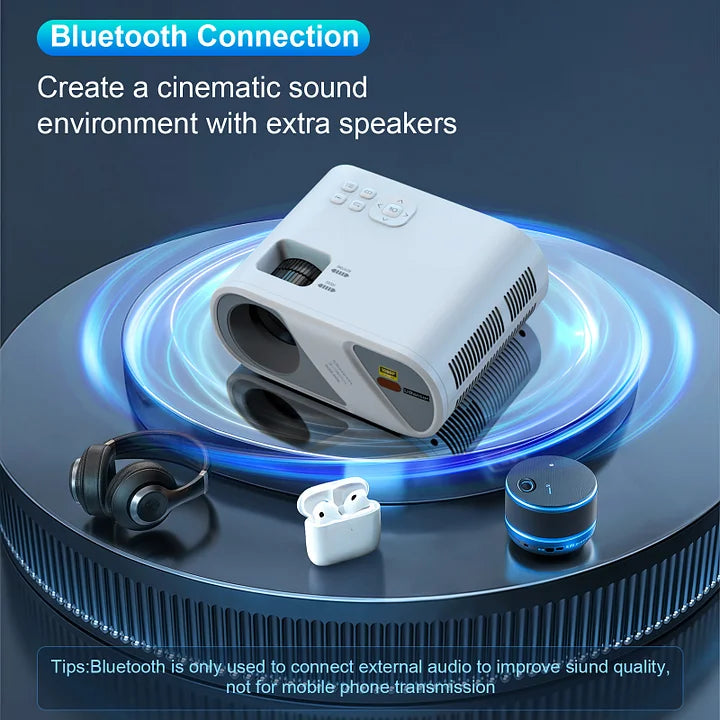 5G WiFi Bluetooth Video Projector, Full HD 1080P Outdoor Movie Projector, Portable Projector Compatible With HDMI/ USB/ AV/ Smartphone/ TV Stick/ Laptop (Projector Screen and Tripod Included)