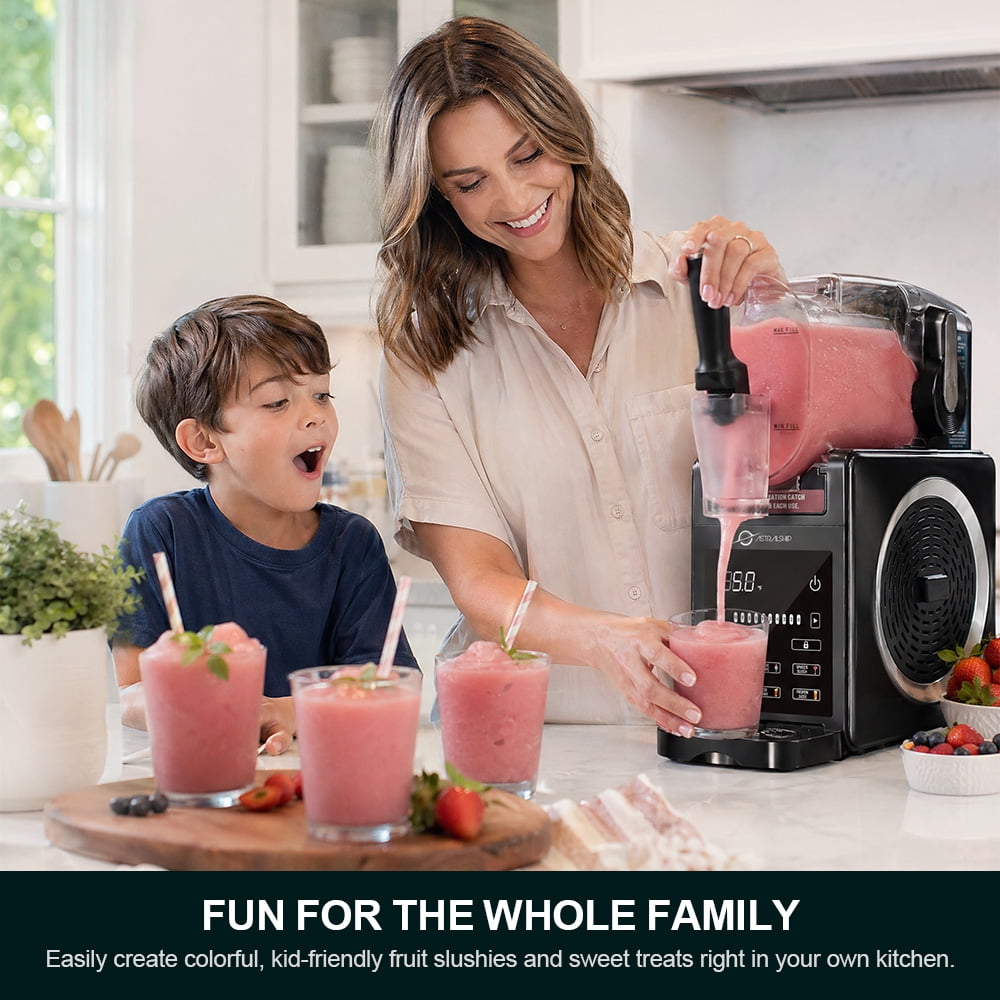 Astralship Slushie Machine with Soft Serve Ice Cream Mode, 200W Slushy Maker for Home Frozen Drink Maker with 7 Presets, Auto Rinse, Low-Sugar & Alcohol Alerts – for Slush, Milkshakes, Margaritas