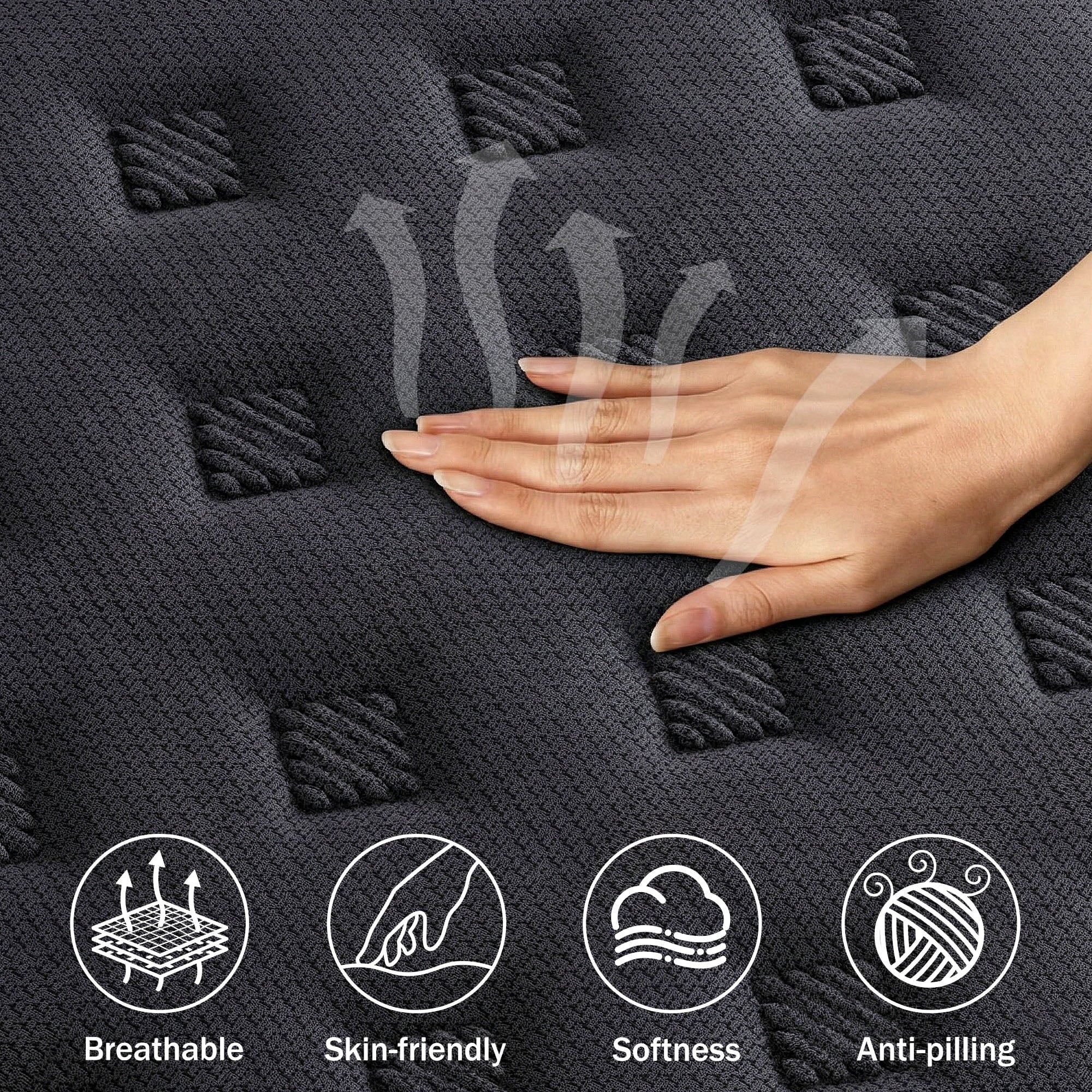 Tryagat 14” Full Hybrid Mattress in a Box, Medium Firm Full Size Mattresses, Cooling Gel Memory Foam Mattress with Individually Wrapped Pocket Coils, Pressure Relief
