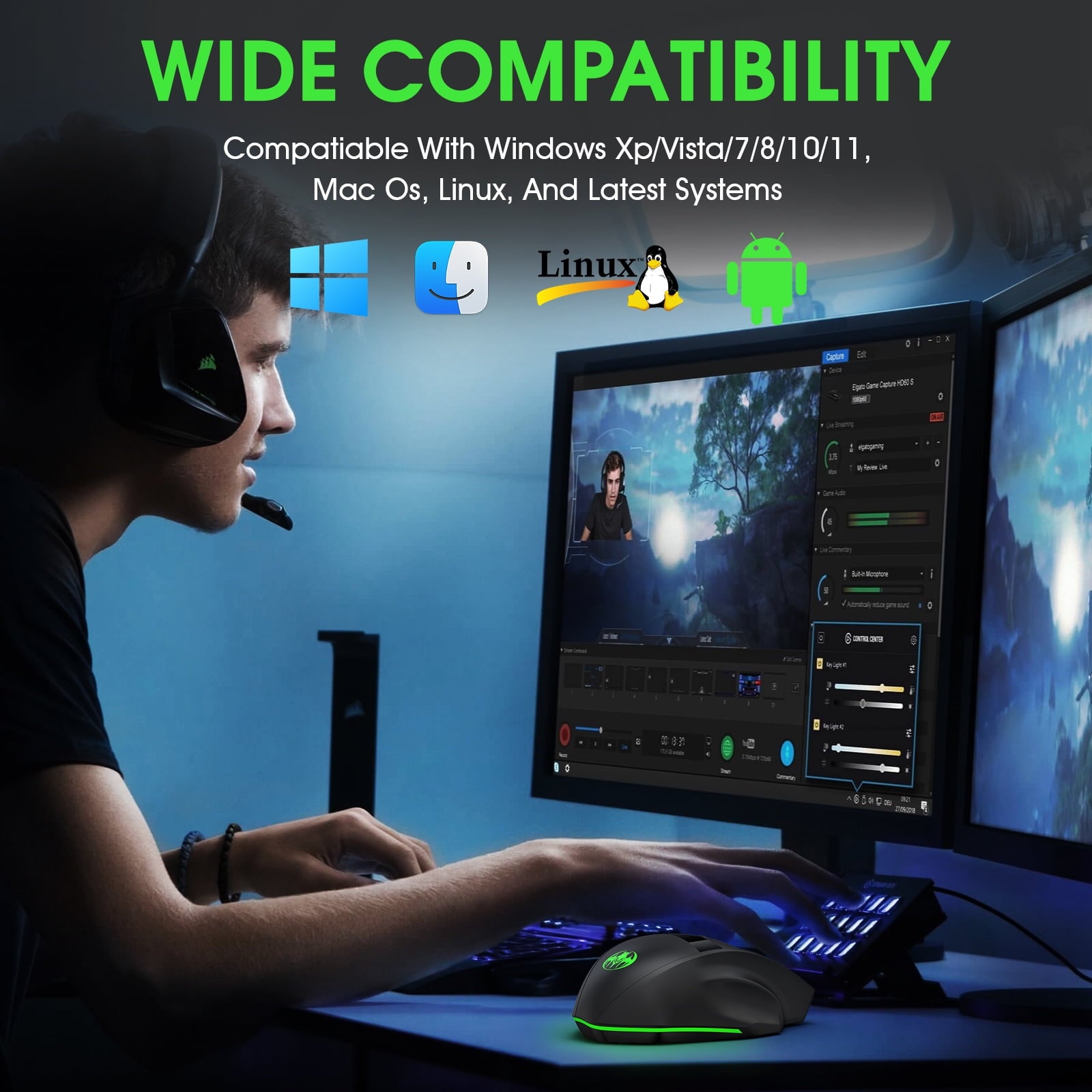 Wireless Gaming Mouse, 16000 DPI Adjustable, Bluetooth 5.2 & 2.4GHz Dual Mode, Lightweight, 10 Buttons, RGB Lighting, for PC Gaming & Office, Muzpu (Black)
